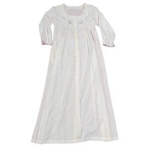 Vintage 60s Gilead Pale Pink Nightgown Embroidered Bodice Lace Accent Womens L